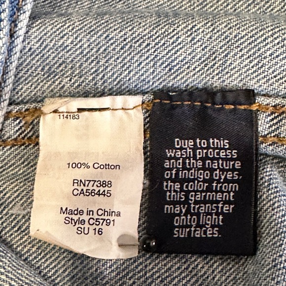 Madewell Distressed Jean Jacket XXS Medium Wash Denim C5791 Cotton Trucker - Picture 5 of 10